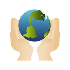 planet ecology hand  enviroment world global nature green vector illustration isolated