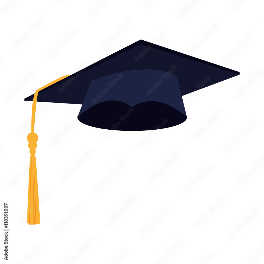 Sticker hat graduation achievement over white background vector illustration, eps10