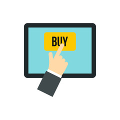 Fototapeta na wymiar E-commerce, online shopping icon in flat style isolated on white background