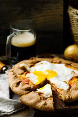 gallet with onion and ham. style rustic