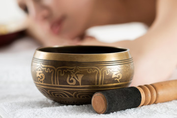 Nepal Buddha copper bowl at spa salon