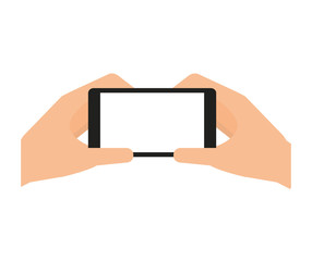 hands human user smartphone isolated icon