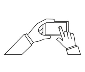 hands human user smartphone isolated icon