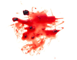 red blood on white background