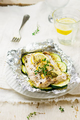 the baked cod with zuccini
