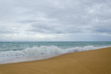 Cloudy Beach and Wave