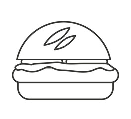 hamburger fast food isolated icon