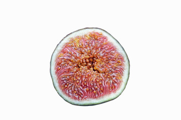 Cross section of ripe fig isolated on white background (clipping path included)