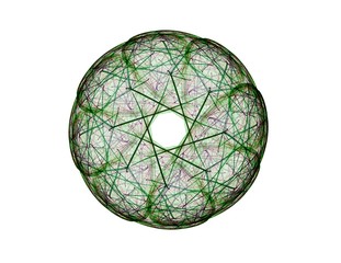 Geometry of Space series. Visually attractive backdrop made of conceptual grids curves and fractal elements suitable as element