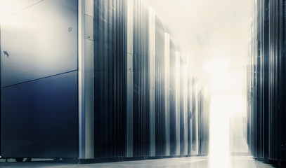 communication server center with abstract motion in beige tone