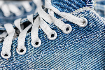 texture of blue sneakers