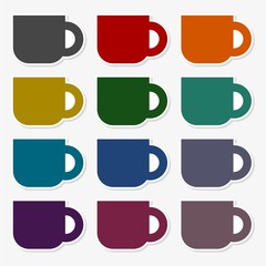 Colored cups of coffee