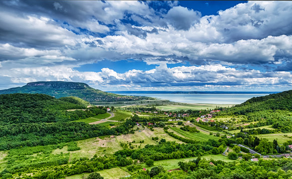 Badacsony Hill with the Lake Balaton
