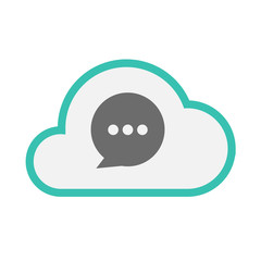 Isolated line art   cloud icon with a comic balloon