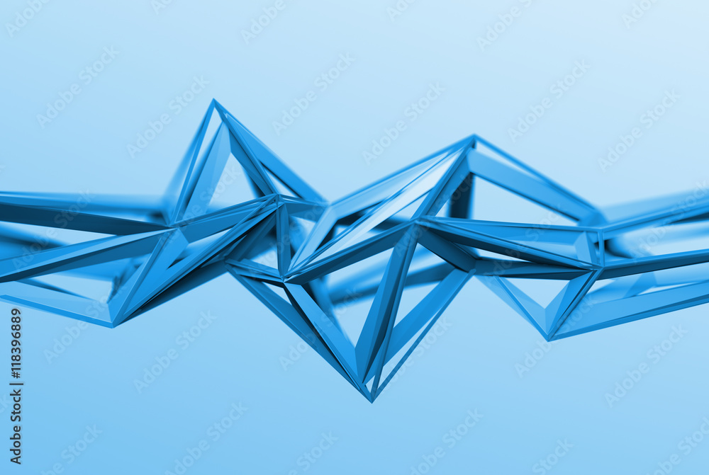 Poster abstract 3d rendering of chaotic surface. background with futuristic polygonal shape. poster with lo