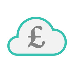 Isolated line art   cloud icon with a pound sign