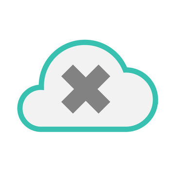 recommend clip art: Isolated line art   cloud icon with an x sign