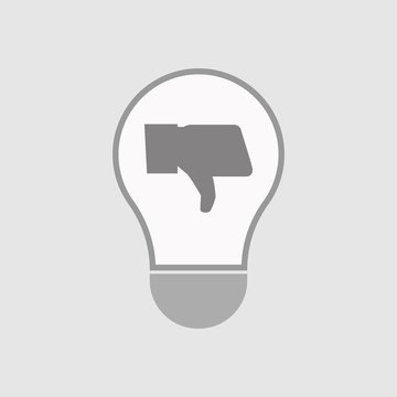 recommend clip art: Isolated line art light bulb icon with a thumb down hand