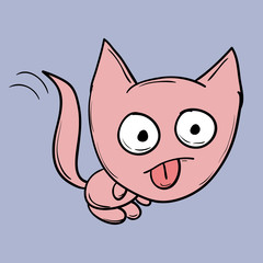 Funny cats. Suitable for childrens stories and fairy tales. Vector