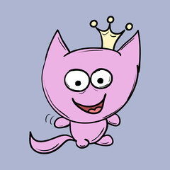 Funny cats. Suitable for childrens stories and fairy tales. Vector