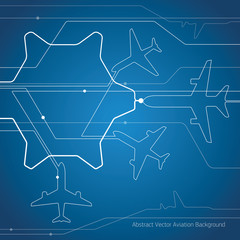 Abstract airplane white lines, vector design lines background, aviation wallpaper