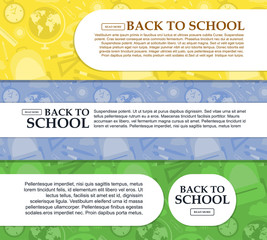 Set of banners back to school with place for your text. Vector