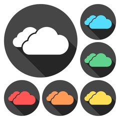 Set of color cloud icons
