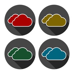 Set of color cloud icons