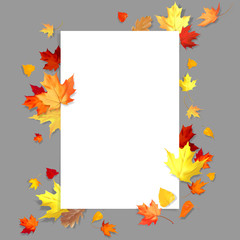Naklejka na ściany i meble Autumn leaves banner