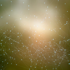 Abstract polygonal mesh space futuristic background. Digital technology style. Blank for business presentations or gift cards. Graphic illustration 