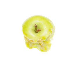bitten apple on a white background