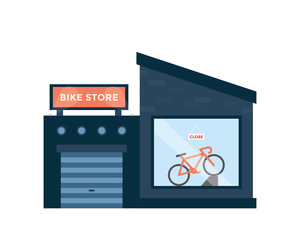 Modern Flat Commercial Building - Bicycle Store