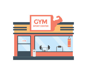 Naklejka premium Modern Flat Commercial Building - Health Gym