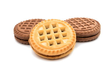 Sandwich biscuits, filled with chocolate