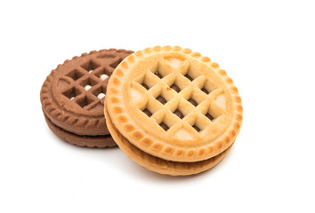 Sandwich biscuits, filled with chocolate