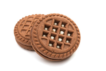 Sandwich biscuits, filled with chocolate