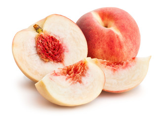 sliced white peach