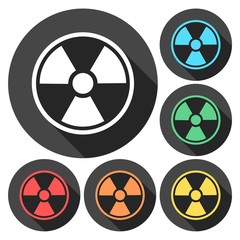 Radiation sign icon, Flat design