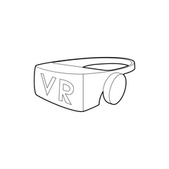 Virtual reality glasses icon in outline style isolated on white background. Gadget symbol