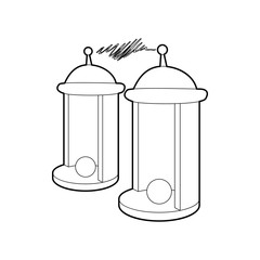 Electrical impulses icon in outline style isolated on white background. Innovation symbol