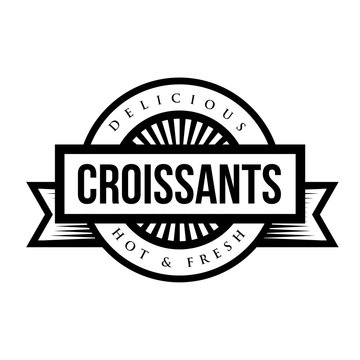Delicious Croissants sign - vintage stamp