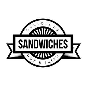 Sandwiches vintage stamp vector