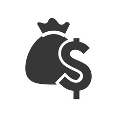 money bag casino vegas icon. Flat and Isolated design. Vector illustration