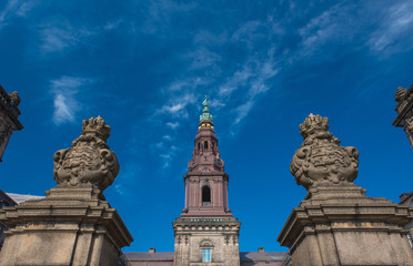 Christianborg palace front view in Copenhagen, Denmark