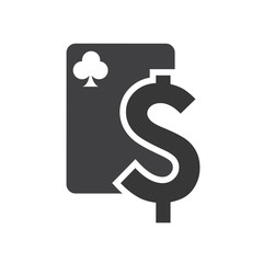 card money casino vegas icon. Flat and Isolated design. Vector illustration