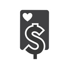 card money casino vegas icon. Flat and Isolated design. Vector illustration