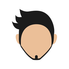 flat design bearded faceless man portrait icon vector illustration