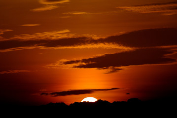Nice sunset sky with clouds