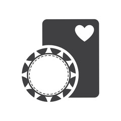 chip card casino vegas icon. Flat and Isolated design. Vector illustration