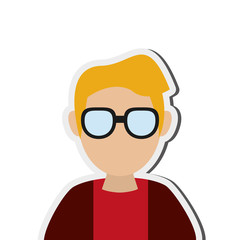 flat design faceless man portrait icon vector illustration